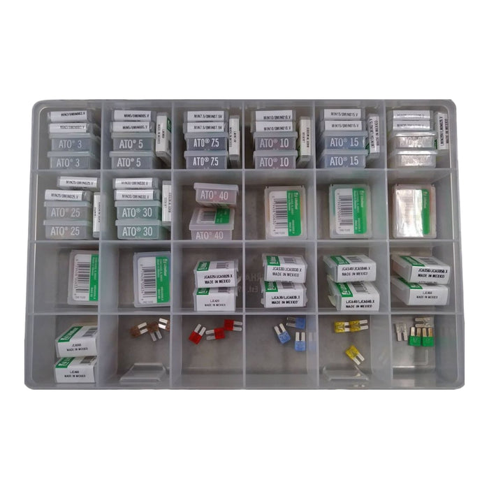 Fuse Kit Assortment. 226 Piece STD, Min, Min Low, Max, JCAS, JAC Low, Mic2(Sizes 3, 5, 7.5, 10, 15, 20, 25, 30, 40, 50, & 60 Amp) Plastic Drawer