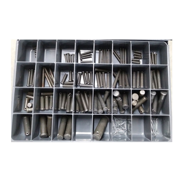 Clevis Pin Assort. W/Cotter Pins - (1/4, 5/16, 3/8, 1/2, 5/8, 3/4, 7/8, & 1) 2231 Pcs. Metal Drawer