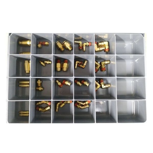 Brass DOT Push-In (5/32, 1/4, 3/8, 1/2) 38 Pcs. Metal Drawer