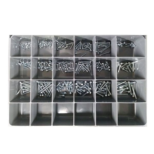 TEK Screw Assortment Metal Draw (#8, #10,#12, & #14) 900 Pcs. Metal Drawer