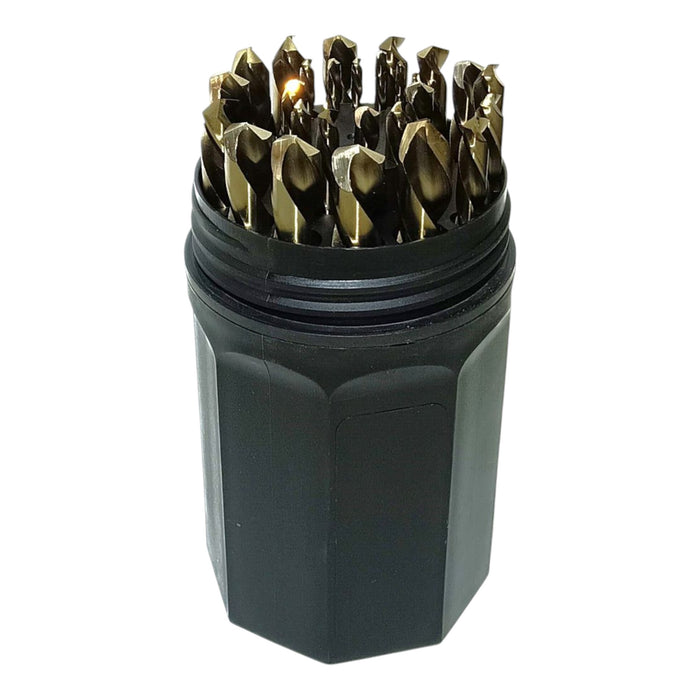 Black and Gold HSS LH Drill Bit Set 1/16 to 1/2-110