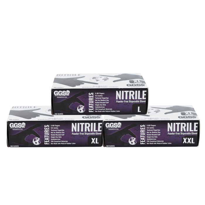 Black Nitrile Disposable 5MM Powder-Free Gloves