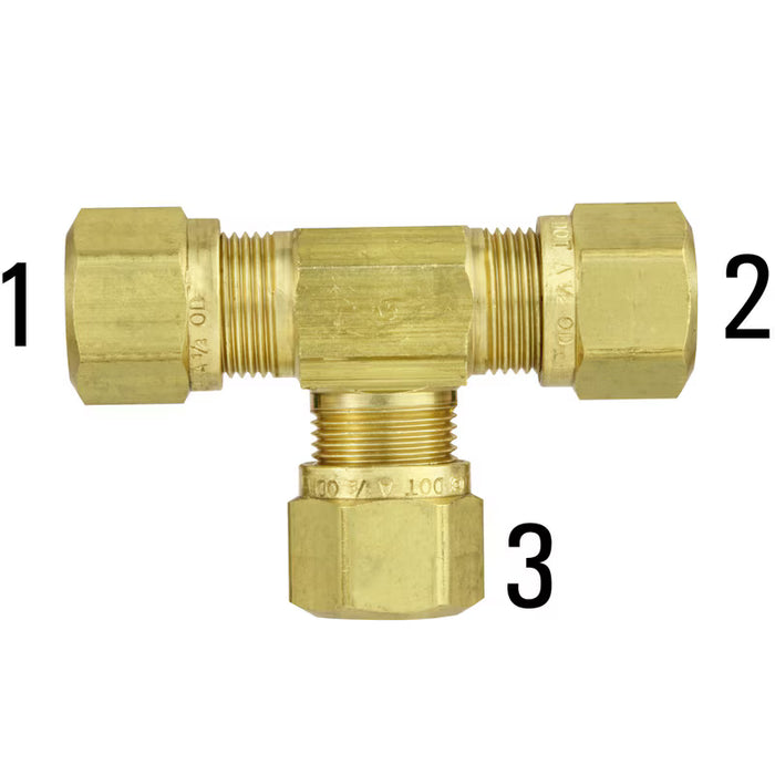 1464-10 5/8 DOT Union Tee for Nylon Tubing