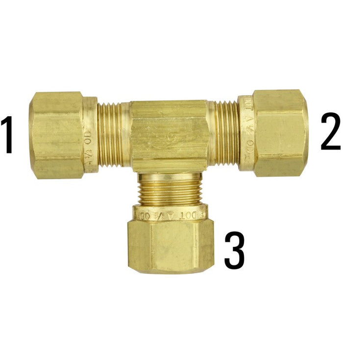 1464-8 1/2 DOT Union Tee for Nylon Tubing