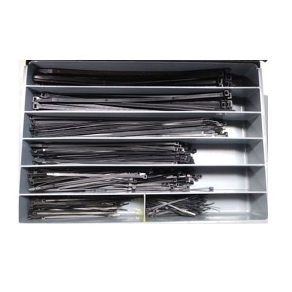 Cable Tie Assortment 600 Pieces Metal Drawer