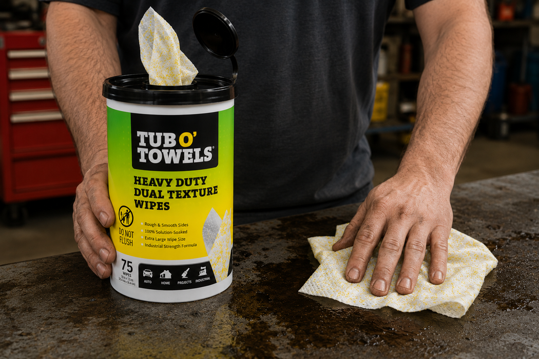 Tub O' Towels Heavy Duty Dual Texture Wipes - 75 Wipes
