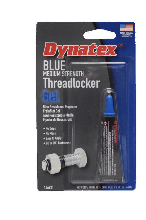Dynatex Blue Medium Strength Threadlocker Gel .2 oz tube