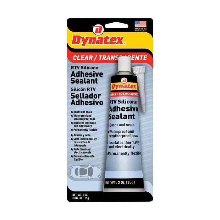 Dynatex Clear Rtv Adhesive Sealant - 3 oz tube