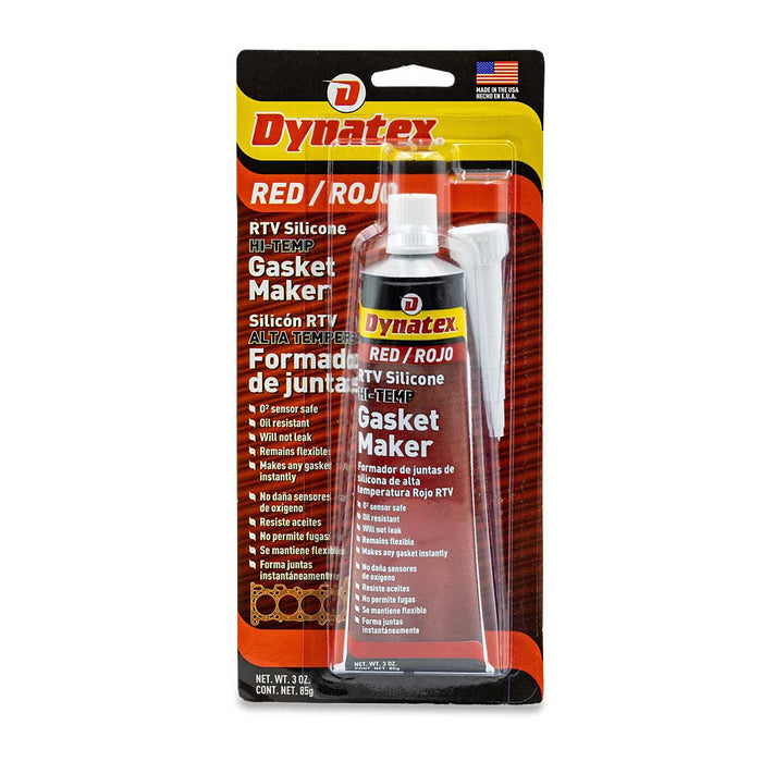 Dynatex Red Rtv Hi-Temp Gasket Maker - 3 oz tube