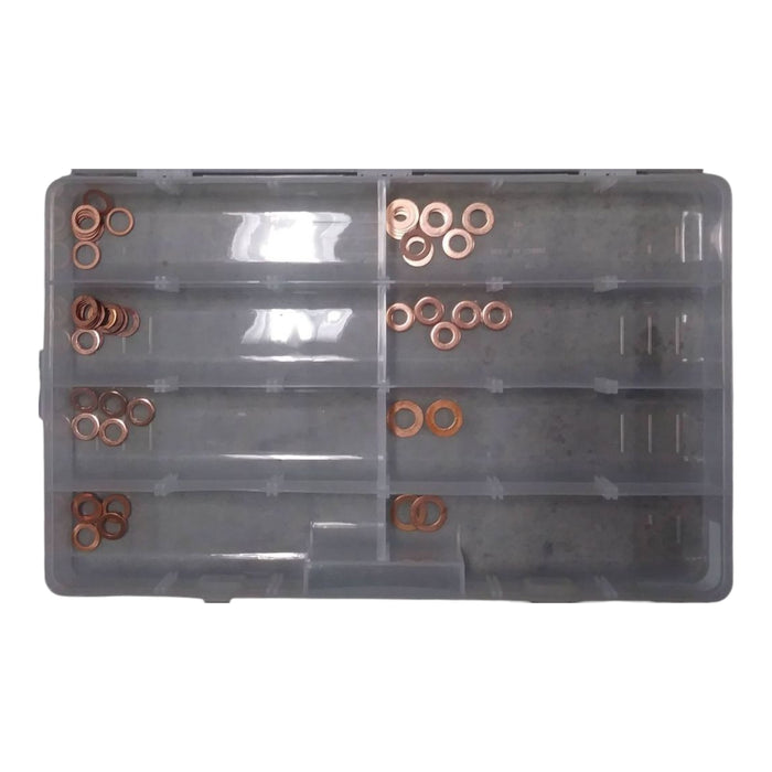 Copper Flex Line Gasket Assortment 48 Pcs Plastic Drawer