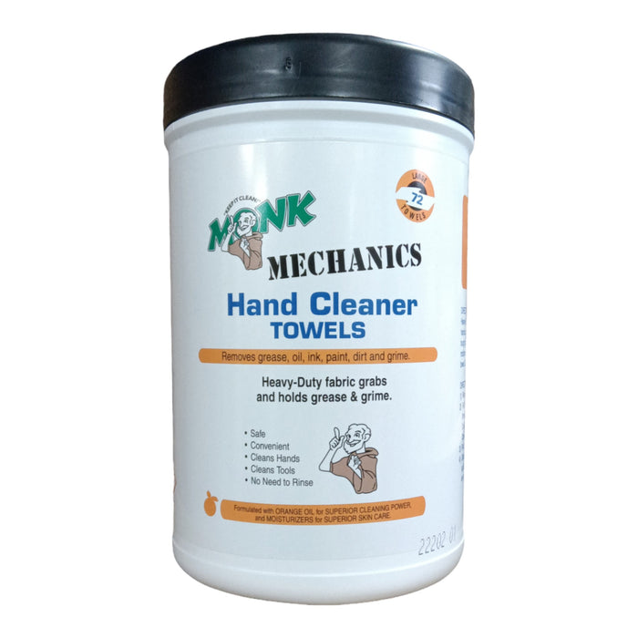 Monk Mechanics Hand Cleaner Wipes 72 Count