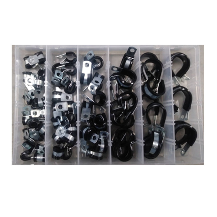 Insulated Metal Clamp Kit - 77pcs - (Sizes 1/4, 3/8, 1/2, 5/8, 3/4, & 1) Plastic Drawer