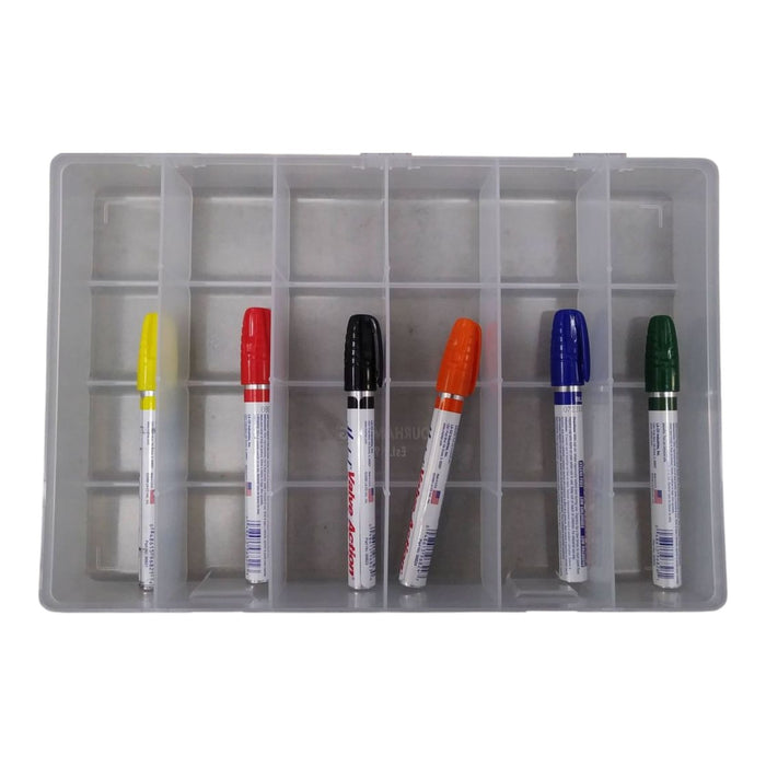 Paint Pen - 6pc (Colors Yellow, Red, Black, Orange, Blue, & Green) Plastic Drawer