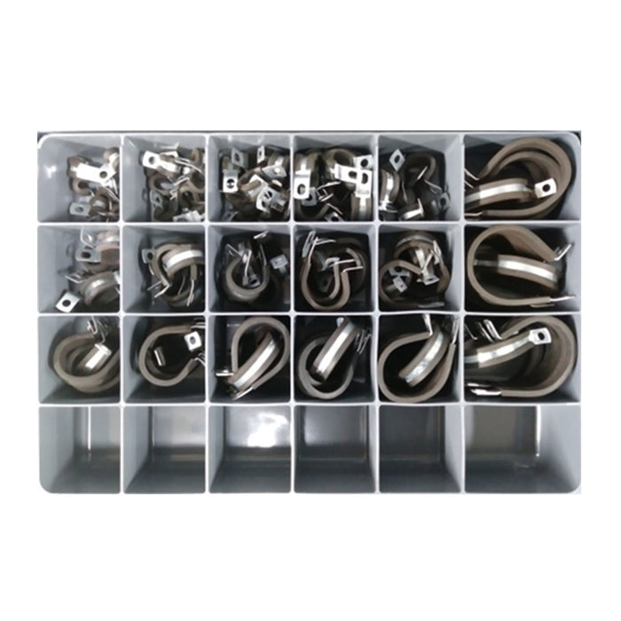Wire Loom Clamp Assortment - (1/4", 3/8", 1/2", 5/8", 3/4", 7/8", 1", 1-1/4", 1-1/2", 1-3/4", & 2") 110 Pcs Metal Drawer