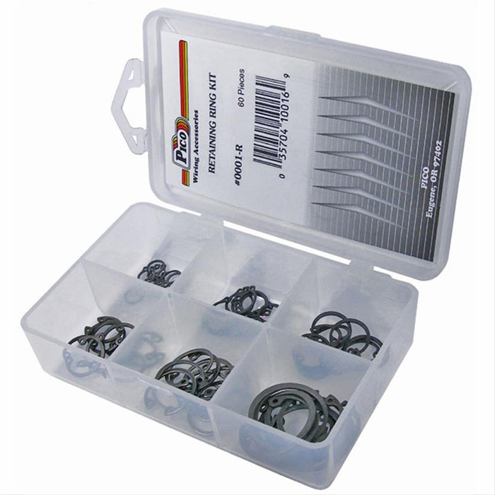 Pico 0001-R Retaining Ring Kit. 60 Pieces (1/4,3/8,1/2,5/8,7/8)