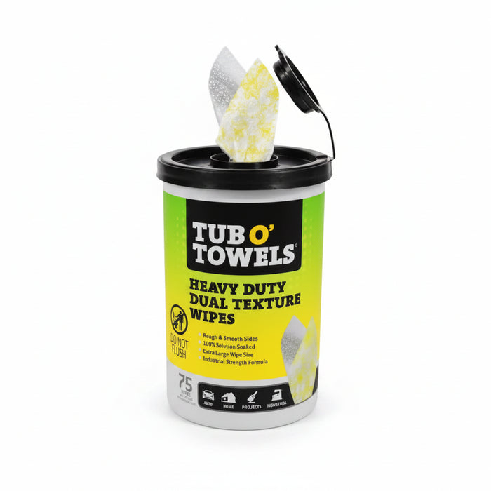 Tub O' Towels Heavy Duty Dual Texture Wipes - 75 Wipes