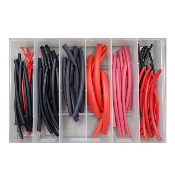 Dual Wall Shrink Tubing Assort. 6" Length - 72 Pcs. (1/8, 3/16, 1/4, & 3/8) Plastic Drawer